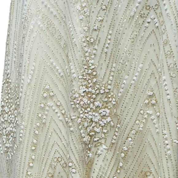 Southern Fried Chics Southern Serendipity Sleeveless Dress Cream Gold Glitter XL - Picture 3 of 8